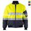 Custom High visibility 3M reflective 100% polyester bomber safety jacket