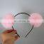 Wholesale rabbit fur pompon hair decoration real fur pom pom hair bands
