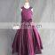 Real Sample Sleeveless Lovely Purple Satin Patterns Cheap Flower Girl Dress Patterns