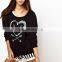 CHEFON Women Long Sleeve Winking Heart Print Sweats CAH0050