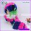 Chic Faux Fox Fur Rainbow Color Russian Winter Animal Hooded Scarf