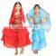 BestDance belly dance costume for kids Top 3 Layers Skirt Hip Scarf Veil Scarf