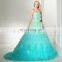 Gorgeous Strapless Sleeveless Lace-Up Organza Ruffles Gradient Color Ball Gown Prom Dresses SD362