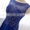 Elegant A Line Beaded Chiffon Royal Blue Long Evening Dresses Formal Evening Gowns LX351