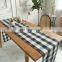 Latest modern design check cotton texture tablecloth runner