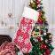 Christmas Novelty Winter Fuzzy Fluffy Red Green 100% Microfiber Decorative Display Stocking Gift Bag Socks For Children