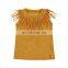 Girl Fringe Shirt Kids Plain Top Tassel T Shirt