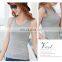 Women's Casual Solid U O-Neck T Shape Basic Workout Fitness Custom Logo Cotton Tank Top