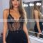 Fashion Sexy Deep V Lace Jumpsuits Hot Sale Neon Green Patchwork Bodysuit Women Body Dentelle Shorts Playsuits Backless Outfits