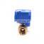 MINI CWX25S motorized mini full port ss304 and brass ball valve with CE certificate and NSF61 testing report