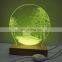 Wholesale Beech Wood Led Display Night Light 3d Led Wooden Base Lamp