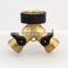 Heavy duty 2 way solid shutoff  brass y hose splitter