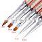 Wholesale Professional Kolinsky Acrylic Nail Art Brush Set With Rhinestones Metal Handle