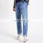 China factory OEM 100% Cotton skinny washed blue men jeans