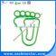Colorful multicolor paper clips foot shape custom organ paperclip