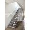 Customized central spine stair middle stringer staircases with wood tread