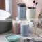 Small MOQ 200pcs New Design White Blue Black Ceramic Bathroom Accessories Sets for Hotel Household