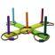 High Quality Funny outdoor wooden garden game ring toss with 5 throwing ring Game For Kids Toy