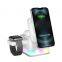 New Rgb Foldable 3 In 1 Fast Charging Stand Dock For Airpods And Apple Watch 8 9