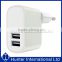 New Design Euro Plug Dual USB Ports Mains Charger