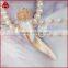 Imitation ivory Pandant Bead With Champagne Zircon
