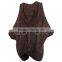 QD80561 Genuine Knit Mink Fur Shawl For Fashion Lady Fur Gilet Cape