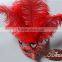Event Products Red Artificial Ostrich Feather Decorations Party Dance Mask