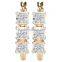 Pretty Design Yellow Gold Cubic Zirconia Three-stone Hopp Earrings