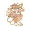 Handmade jewelry korea wholesale gold plated rhinestone crystal scarf clip brooch