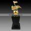 Golden musical notes award black K9 crystal base factory direct metal trophy cups                        
                                                Quality Choice