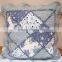 Shabby Chic Blue Patchwork Floral Cushion Covers Cotton 18"