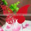 Butterfly Shaped Laser Cut Paper Cup Card / Wine Glass Card For Wedding Decoration Favors