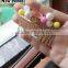 Sweet pearl alloy hair comb with colorful acrylic beads
