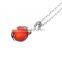 Elegant sterling silver dolphin small garnet beads necklaces