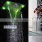 Wholesale mixer cold and hot shower faucet set bathroom bath accessories remote control LED rain SPA shower head kit waterfall