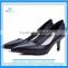 Genuine leather black color women dress shoes classic office lady style thin heel shoes