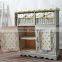 Wooden folding ironing board with cabinet