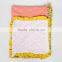 2015 hot sale coral with gold dots print baby blanket with gold ruffle
