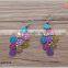 Bohemian Style Colorful Cut-out Medallions Hoop Earrings