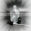 150ml/180ml cosmetic big round shoulder cylinder transparent perfume/toner glass bottle with 18mm neck black sprayer pump cap