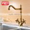 Wholesales OEM Single Hole Traditional gold bronze kitchen faucet