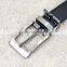Narrow soft faux leather reversible black brown leather belt