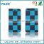 Blue Chess Pattern Fabric Book Style Leather Phone Case For BLU Life One XL with PVC ID and credit card slots