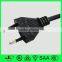 VDE approved black 2 pin electrical extension cord plug