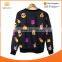 Womenmen Black Emoji Fashion fashion Long Sleeve hoodies