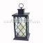 Black plastic candle lantern with led pillar candle