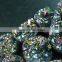 10mm rainbow black plated druzy quartz irregular surface round stone cabochon for DIY earrings,rings supplies 4110091