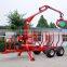 3T Timber wood trailer with crane