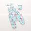 Colourful Chiffon Suspenders jumpsuit for baby girls siamese trousers with headband