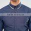 Guangzhou High Quality Custom Long Sleeve Spread Double Collar Chest Pocket Mens 65% Polyester 35% Cotton Casual Navy Shirts